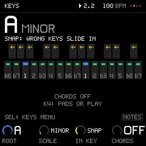 KEYS: ля минор и привязка нот к тональности